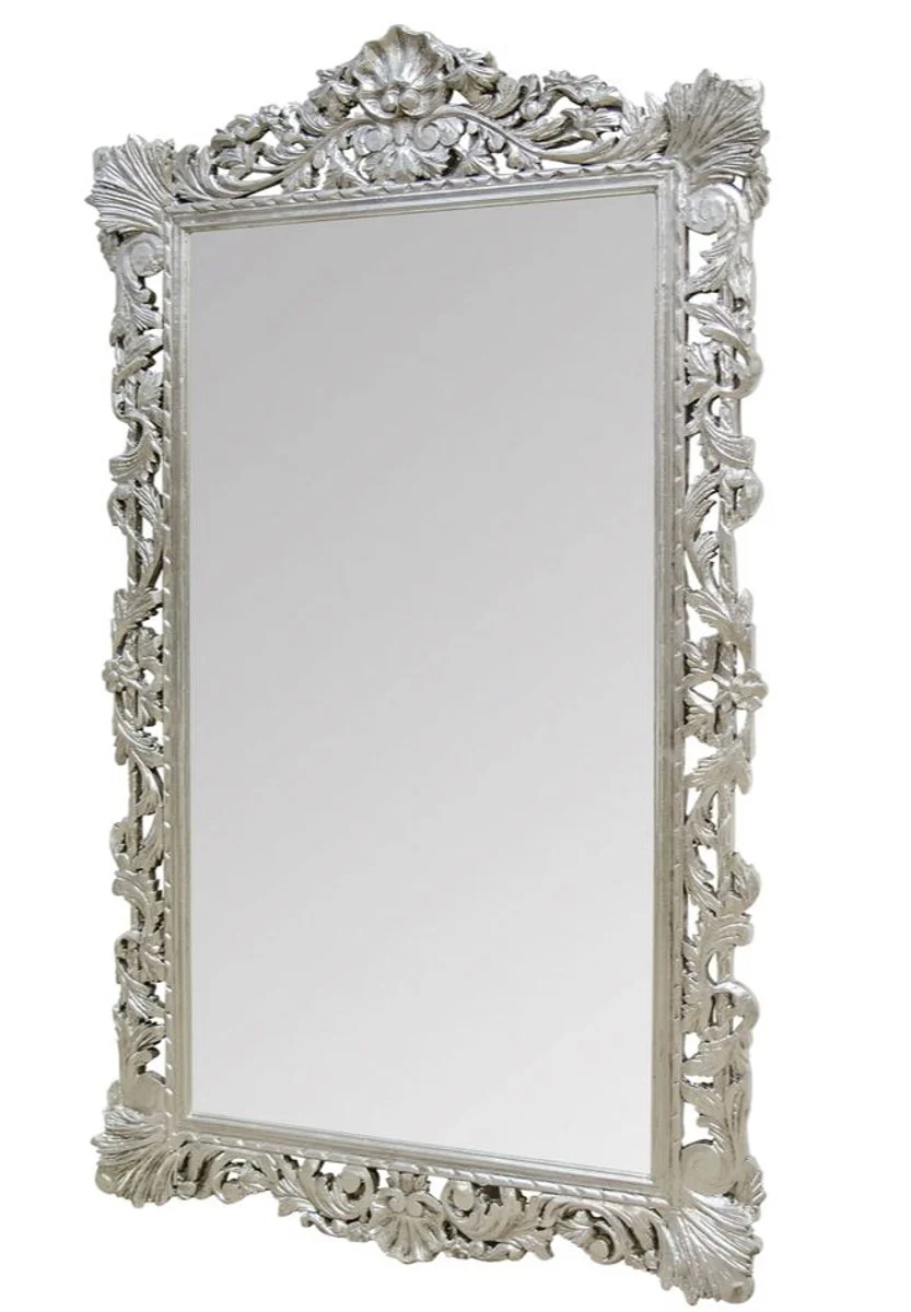Baroque mirror silver 110 x H. 193 cm - antique style wall mirror