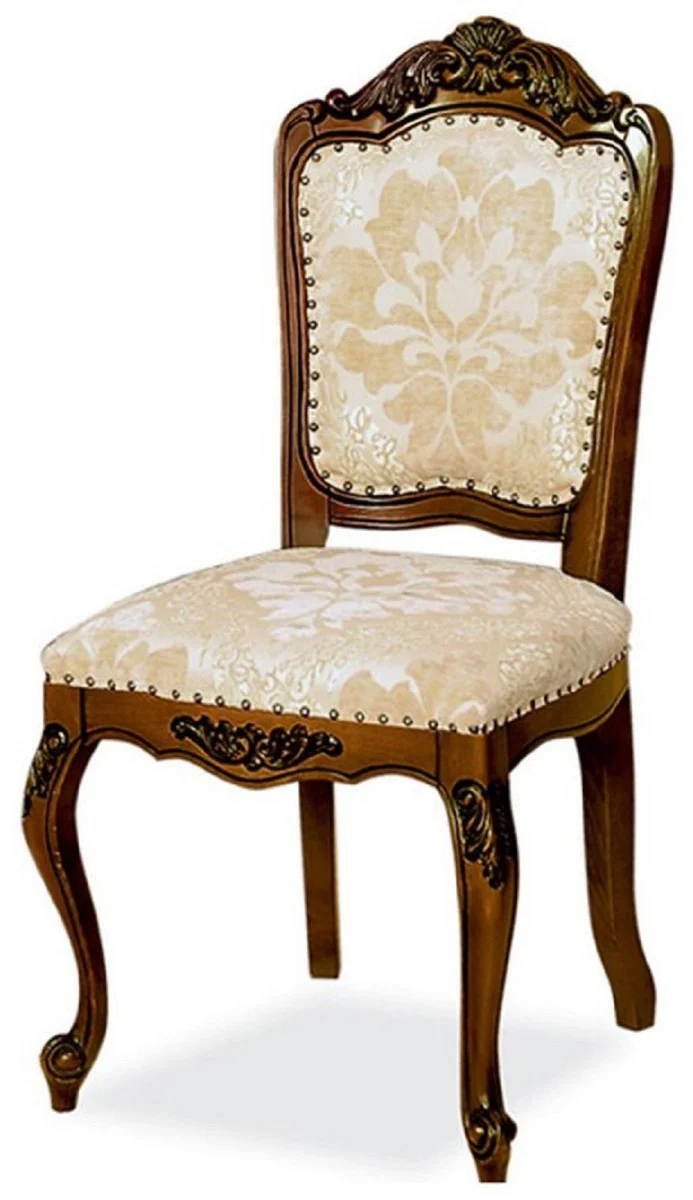 Luxury Baroque Dining Room Chair Set of 8 Beige / Brown H. 103 cm - Baroque Dining Room Furniture