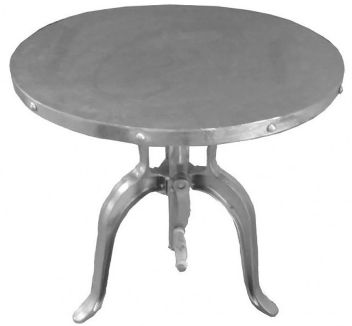 Industrial side table with crank silver - designer hotel furniture - industry design - art nouveau table