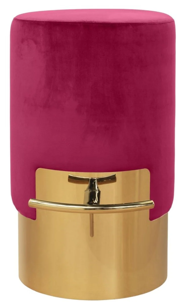 Luxury bar stool raspberry color / gold Ø 46 x H. 76 cm - bar furniture