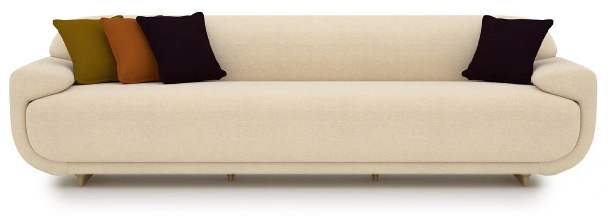 Luxury sofa cream / beige 250 x 105 x H. 70 cm - living room sofa - hotel sofa - living room furniture - hotel furniture - luxury furniture - luxury furnishings - living room furnishings