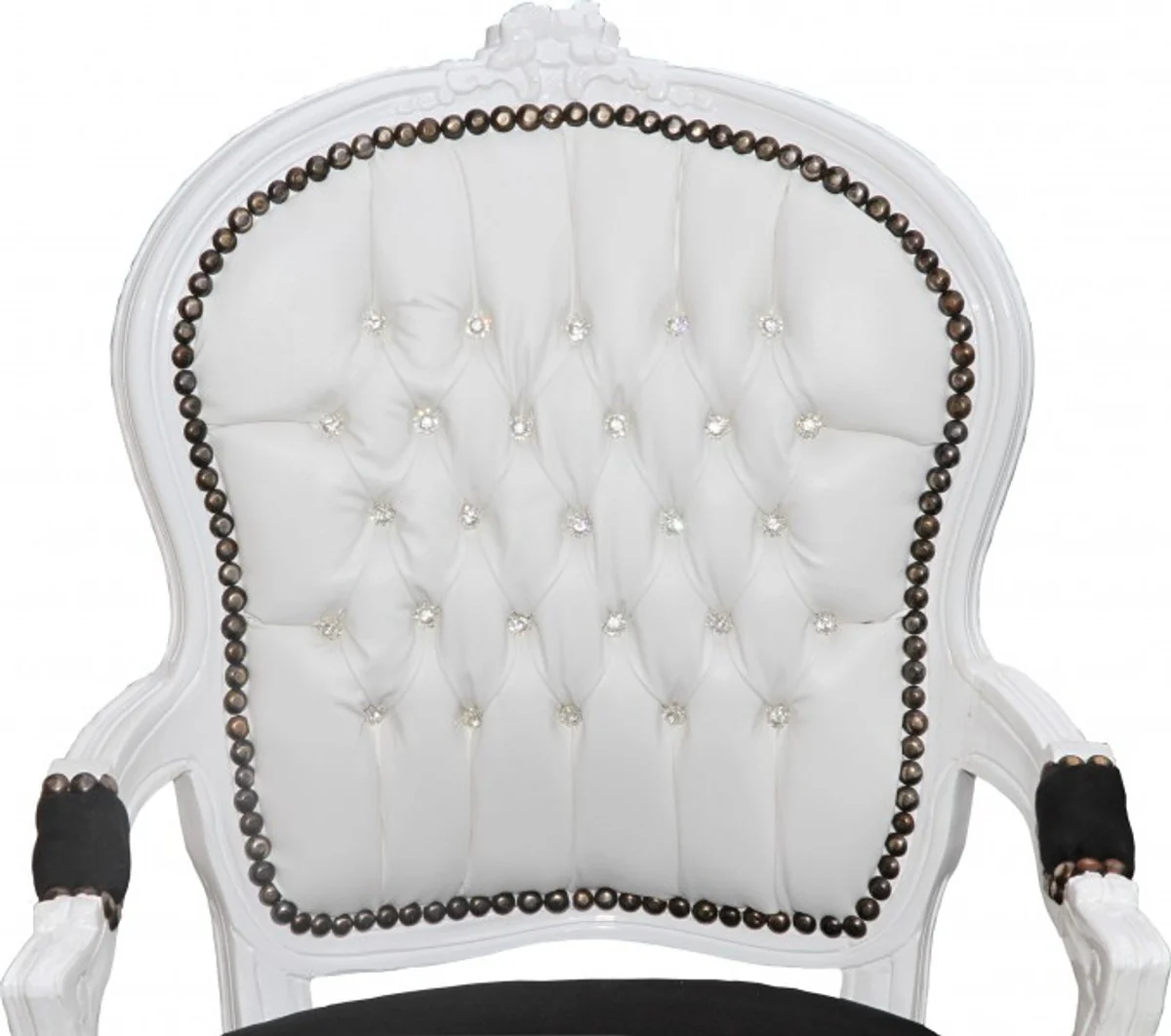 Baroque Salon Chair White / Black Mod2 Bling Bling