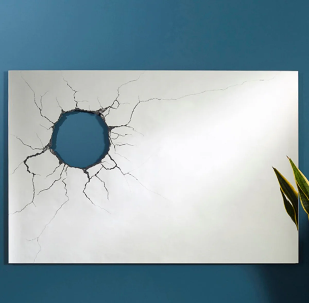 Luxury living room wall mirror 120 x H. 80 cm - designer mirror with hole