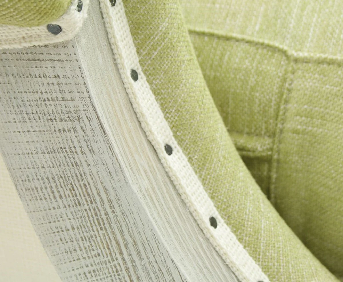 Luxury chaise longue light green / white / gray 140 x 185 x H. 91 cm - Living room lounge chair - Recamiere - Living room furniture - Luxury furniture - Luxury collection