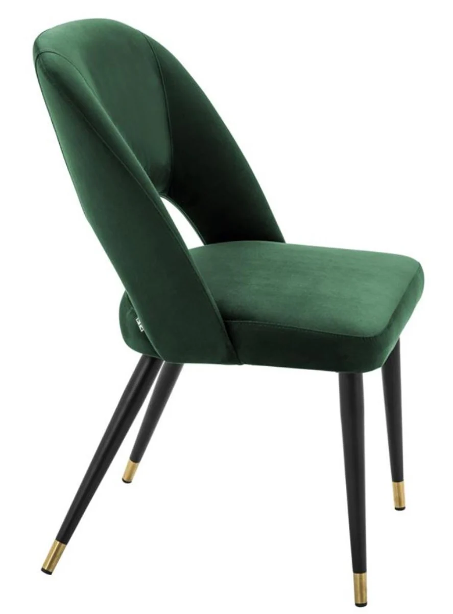 Luxury dining room chair green / black 52 x 58 x H. 85 cm - Luxury dining room furniture
