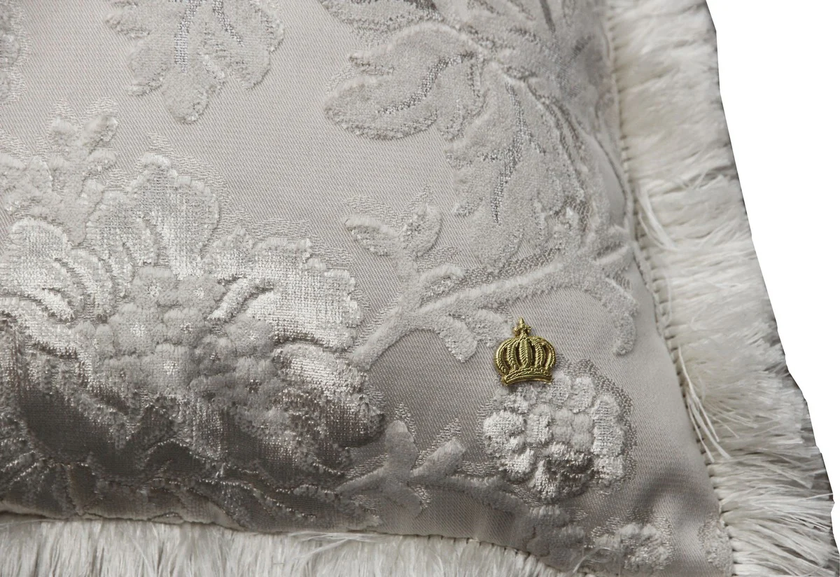 Luxury cushion Pompöös by Harald Glööckler Elegance Collection Baroque pattern cream / cream 50 x 50 cm - luxury cushion