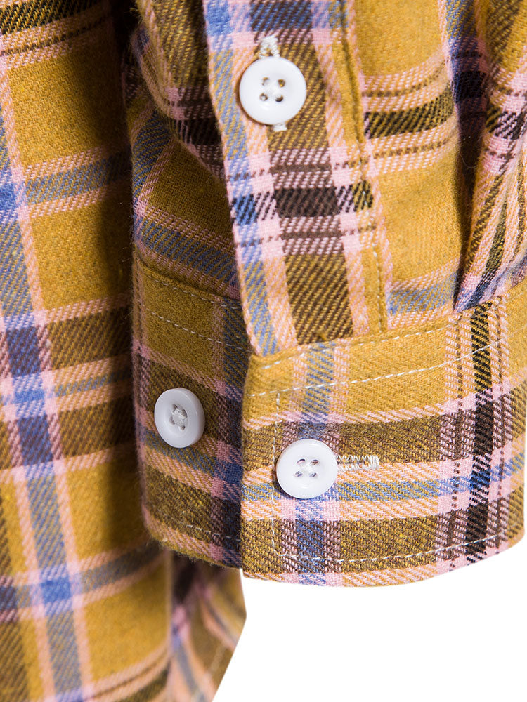 Long Sleeve Button Up Plaid Shirt