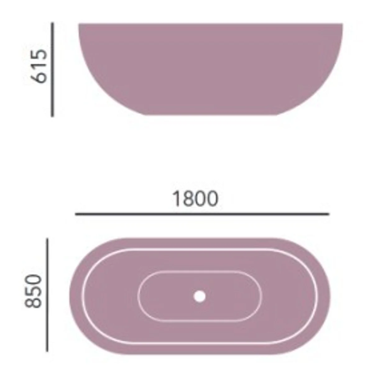 Art Deco bathtub freestanding white model He-Ele 1800mm - freestanding retro antique bathtub baroque