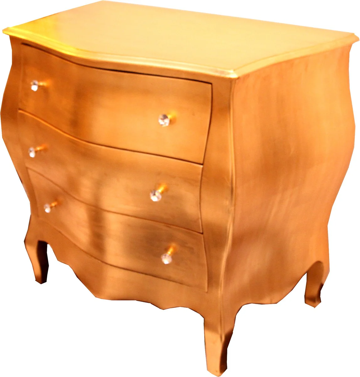 Baroque chest of drawers gold 103cm with 3 drawers - antique style furniture living room