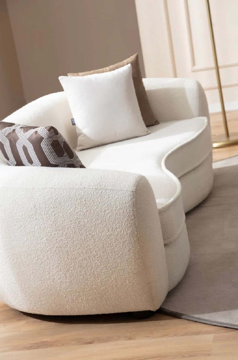 Luxury sofa white / black 250 x 106 x H. 72 cm - living room sofa - hotel sofa - living room furniture - living room furniture - hotel furniture - luxury furniture - luxury furniture