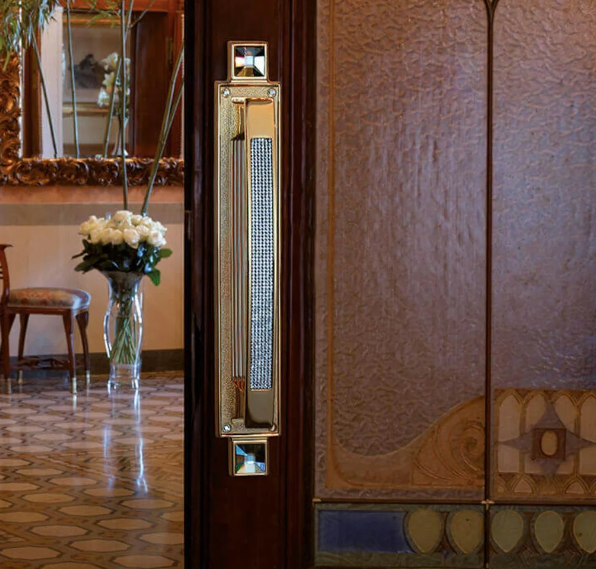 Luxury door handle set with Swarovski crystal glass gold 6 x H. 38 cm - Hotel Accessories