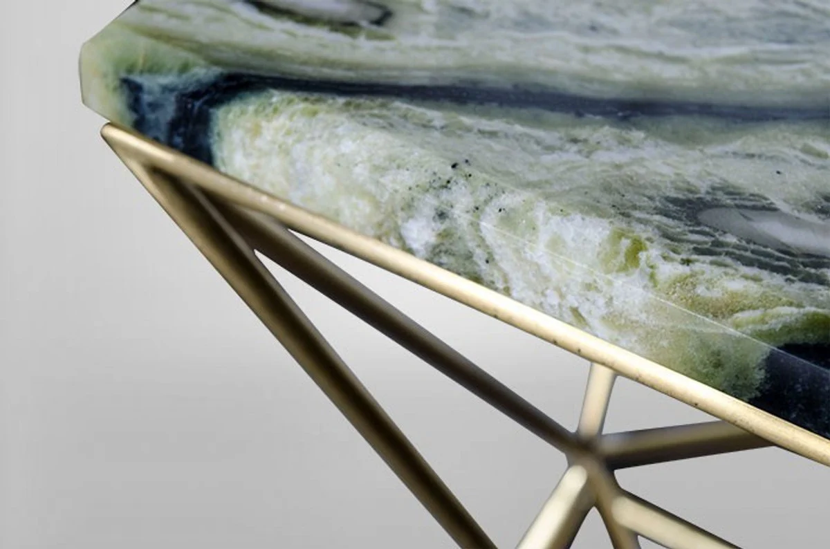 Art Deco side table gold metal / marble 35 x 35 cm - Art Nouveau table - furniture flower table