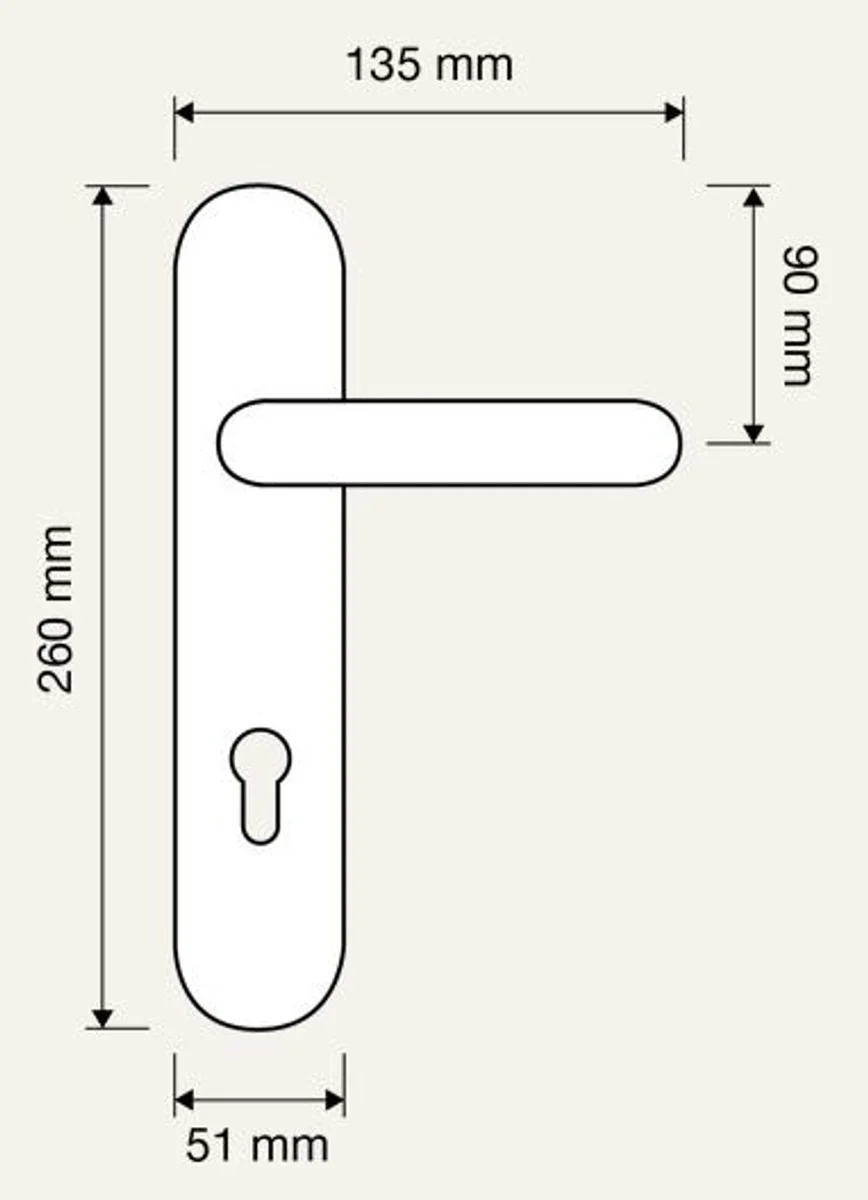 Baroque door handle set brass patinated 13.5 x H. 26 cm - door handles in the baroque style