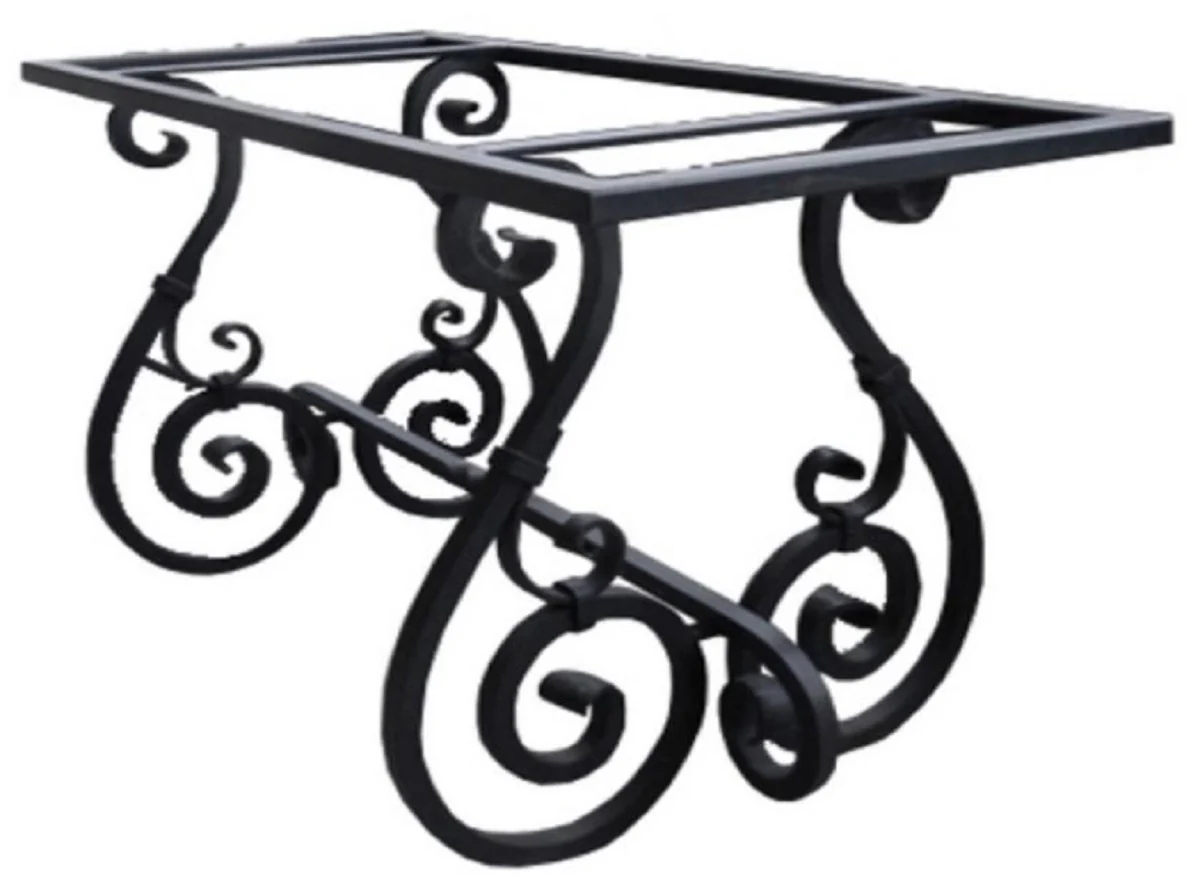 Luxury Art Nouveau dining table white / red / gray / yellow / black - handmade garden table with hand-painted table top and metal frame - garden patio dining room furniture