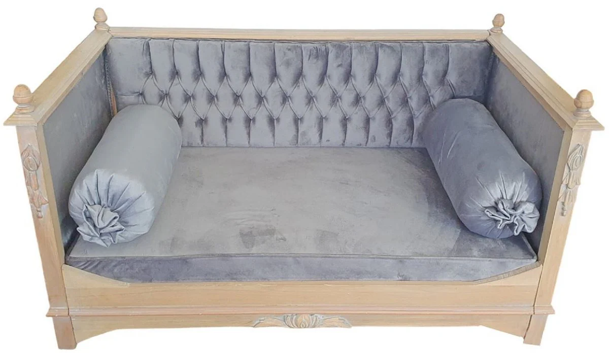 Baroque dog bed gray / natural colors - magnificent antique style dog bed - handmade dog furniture in baroque style - baroque animal furniture - antique style animal furniture