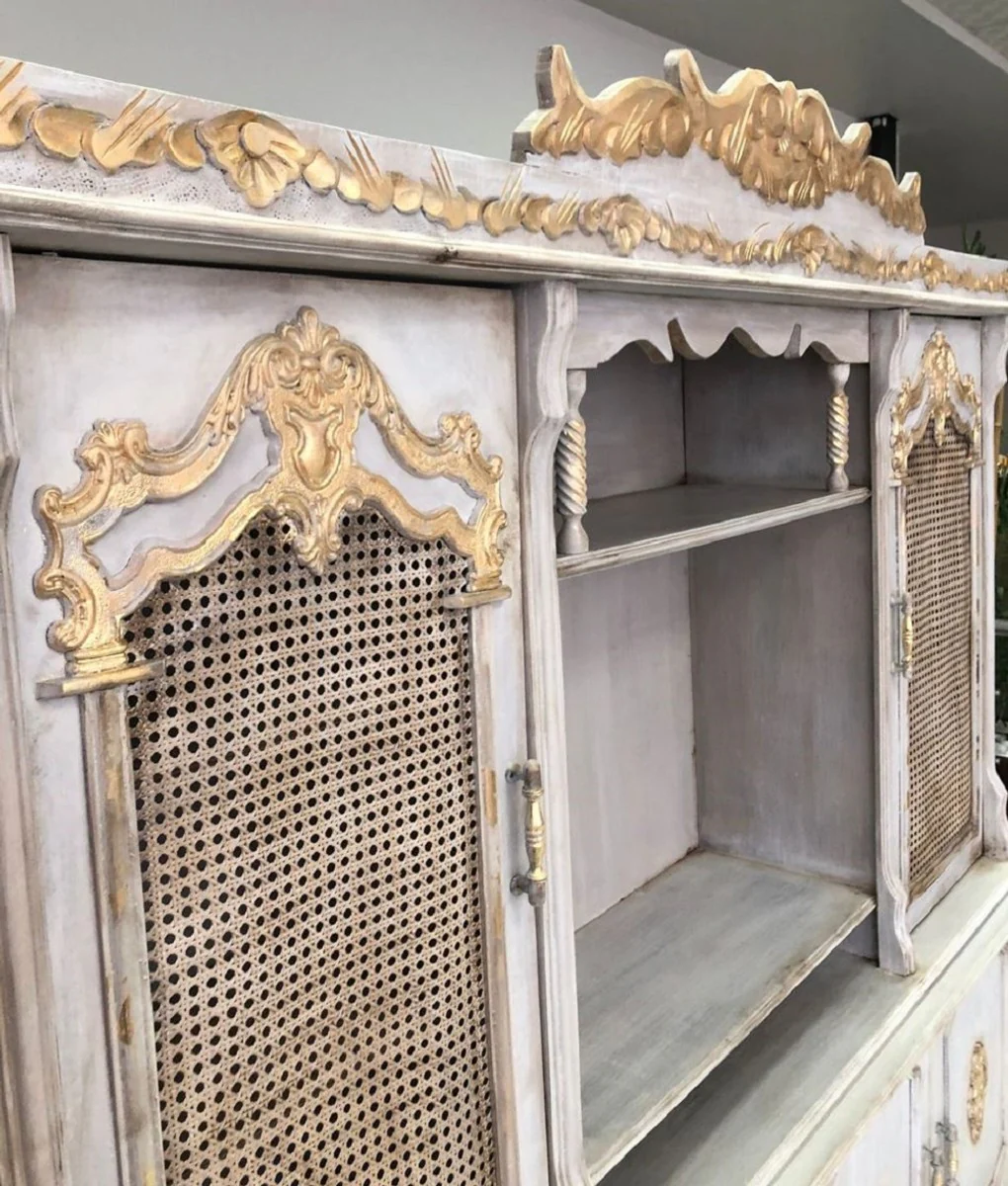 Luxury Baroque Dining Room Cabinet Antique Gray / Antique Gold