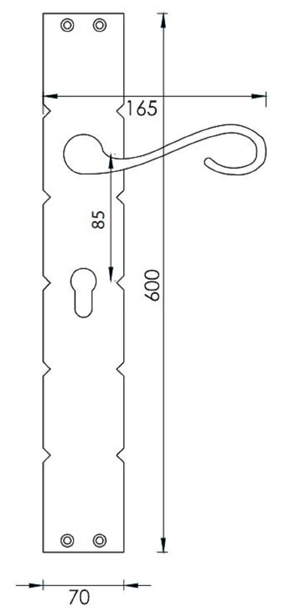 Luxury baroque door handle set gold 16.5 x H. 60 cm - Elegant door handles with 24 carat gold plating - Magnificent home accessories in the baroque style