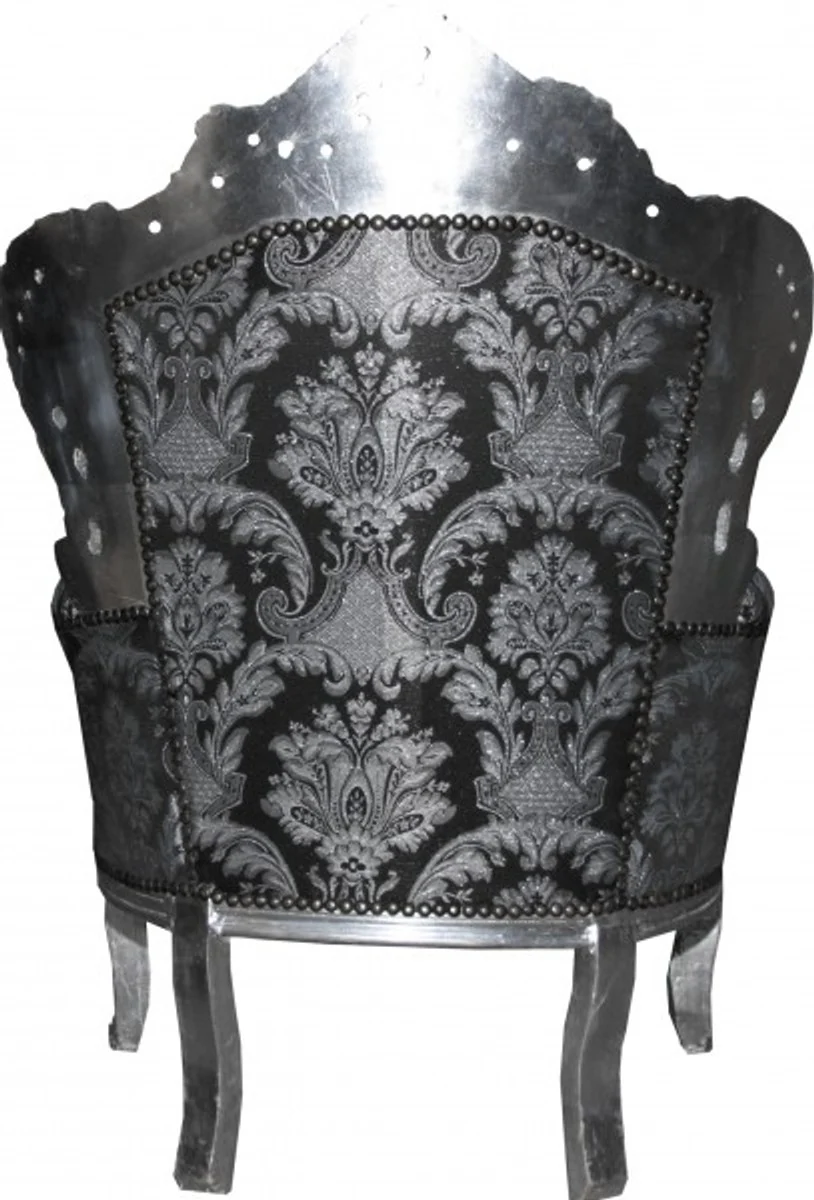 Baroque Armchair King Black Pattern / Silver - Limited Edition Model