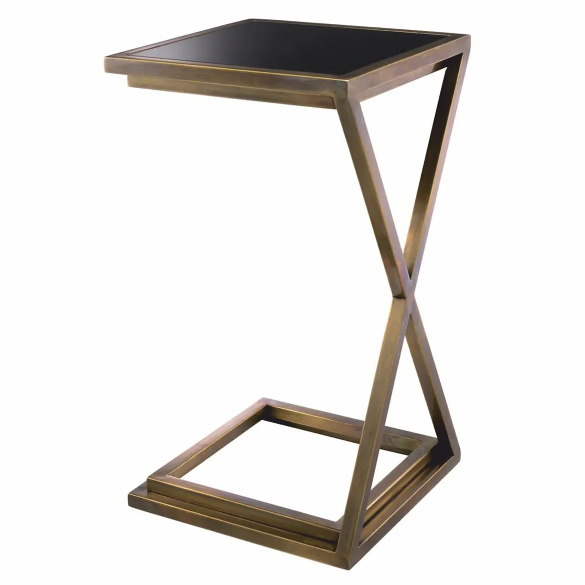 Luxury side table vintage brass / black H. 60 cm - Luxury Furniture