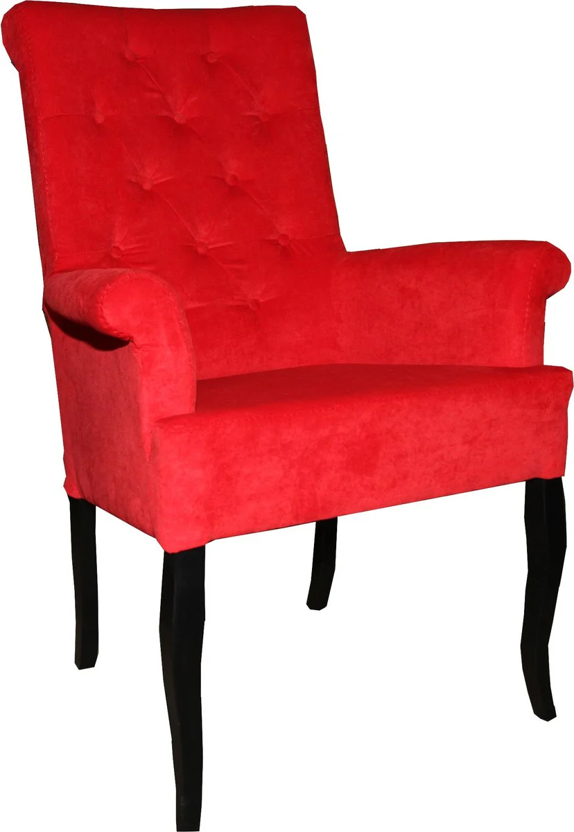 Luxury dining room chair red / black with armrests Mod2 - Baroque furniture - Hotel Restaurant furniture Gastronomy