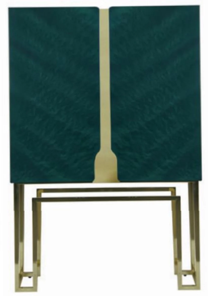 Luxury bar cabinet green / gold / red 110 x 44 x H. 167 cm - wine cabinet with 2 doors - living room furniture - bar furniture - hotel furniture - luxury collection
