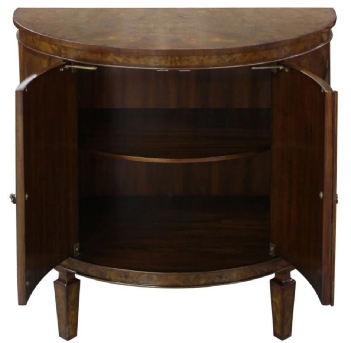 Luxury Art Nouveau chest of drawers light brown / brown 84 x 45 x H. 83 cm - Small semi-circular cabinet with 2 doors