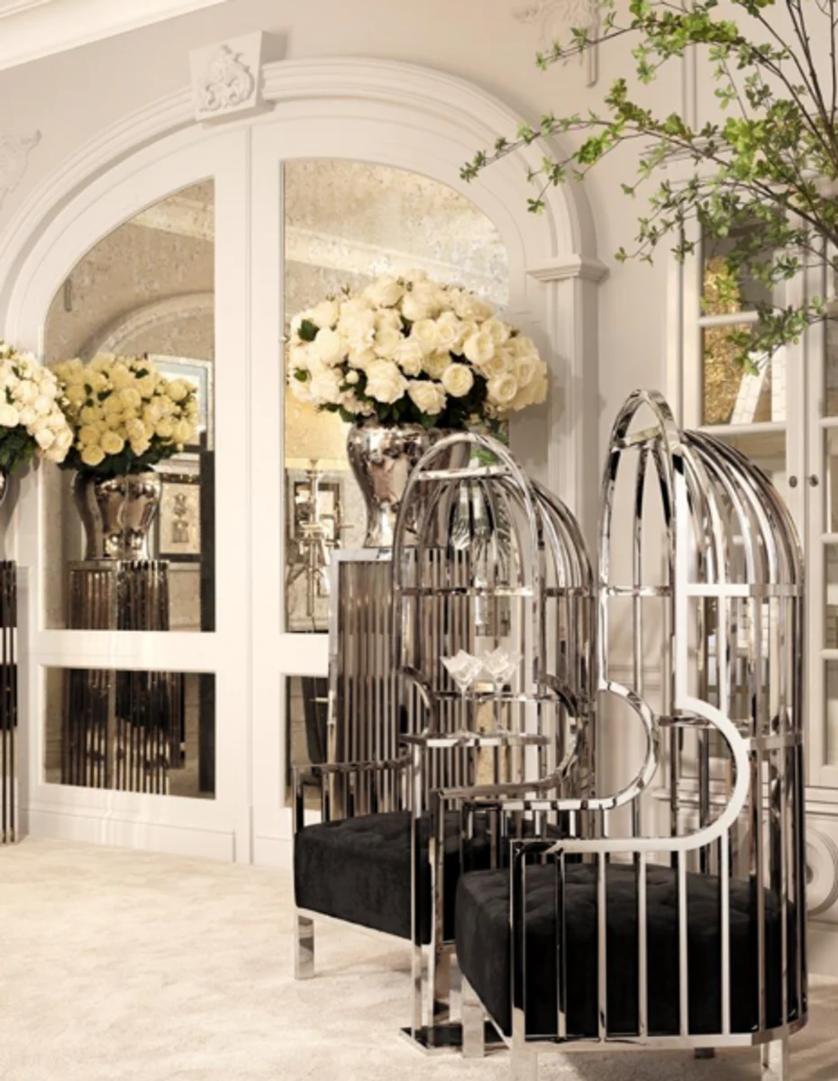 Luxury Art Deco designer side table with smoked glass and granite top 31 x 20 x H. 72 cm - Hotel Furniture