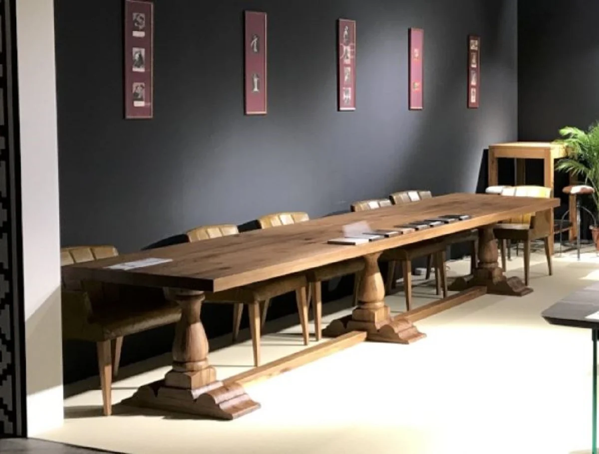 Country house style solid wood dining table brown 400 cm