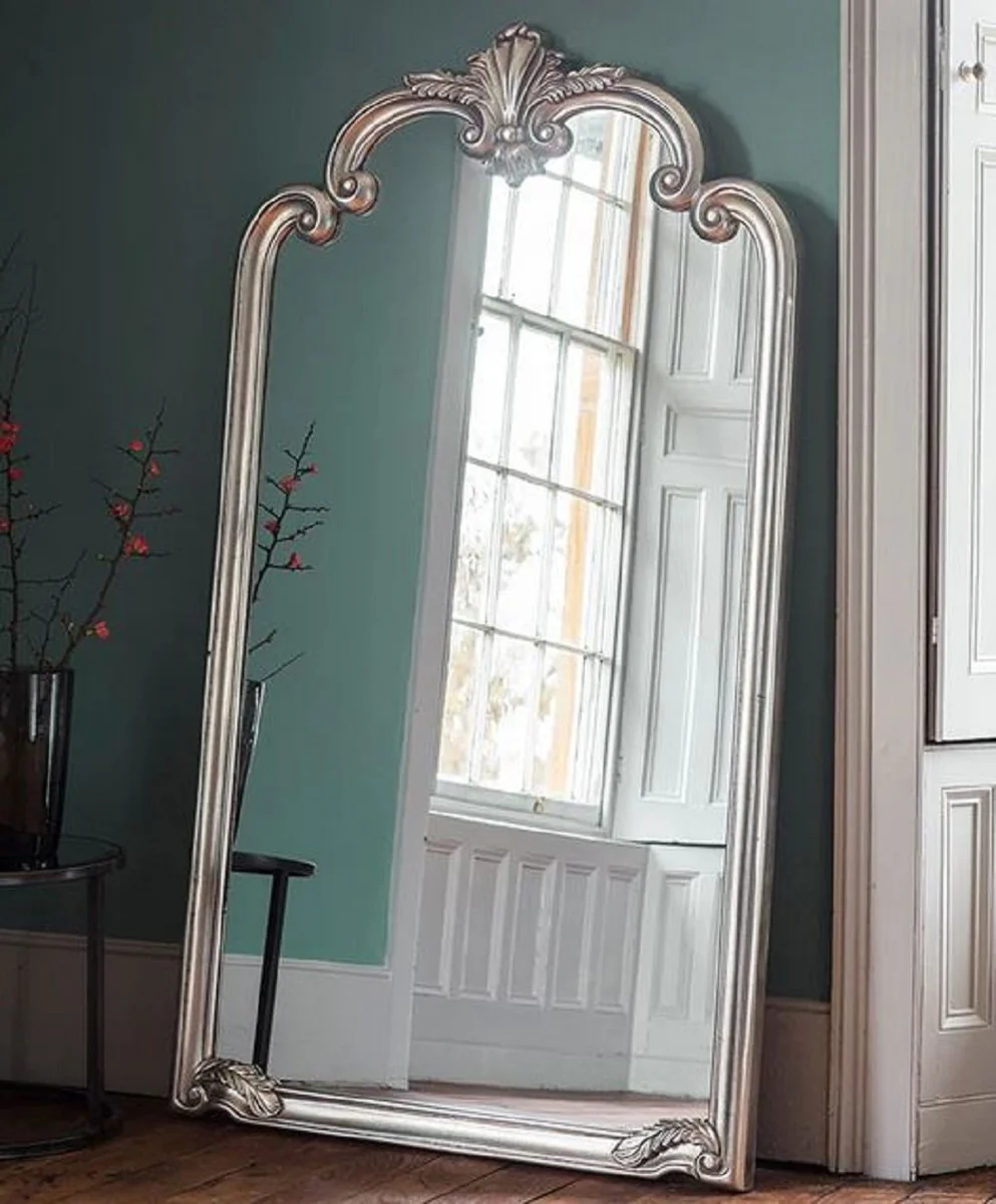 Luxury Baroque Mirror Silver - Magnificent Italian Baroque Style Wall Mirror - Handcrafted Luxury Furniture in Baroque Style - Magnificent Baroque Furniture - Made in Italy - Luxury Quality