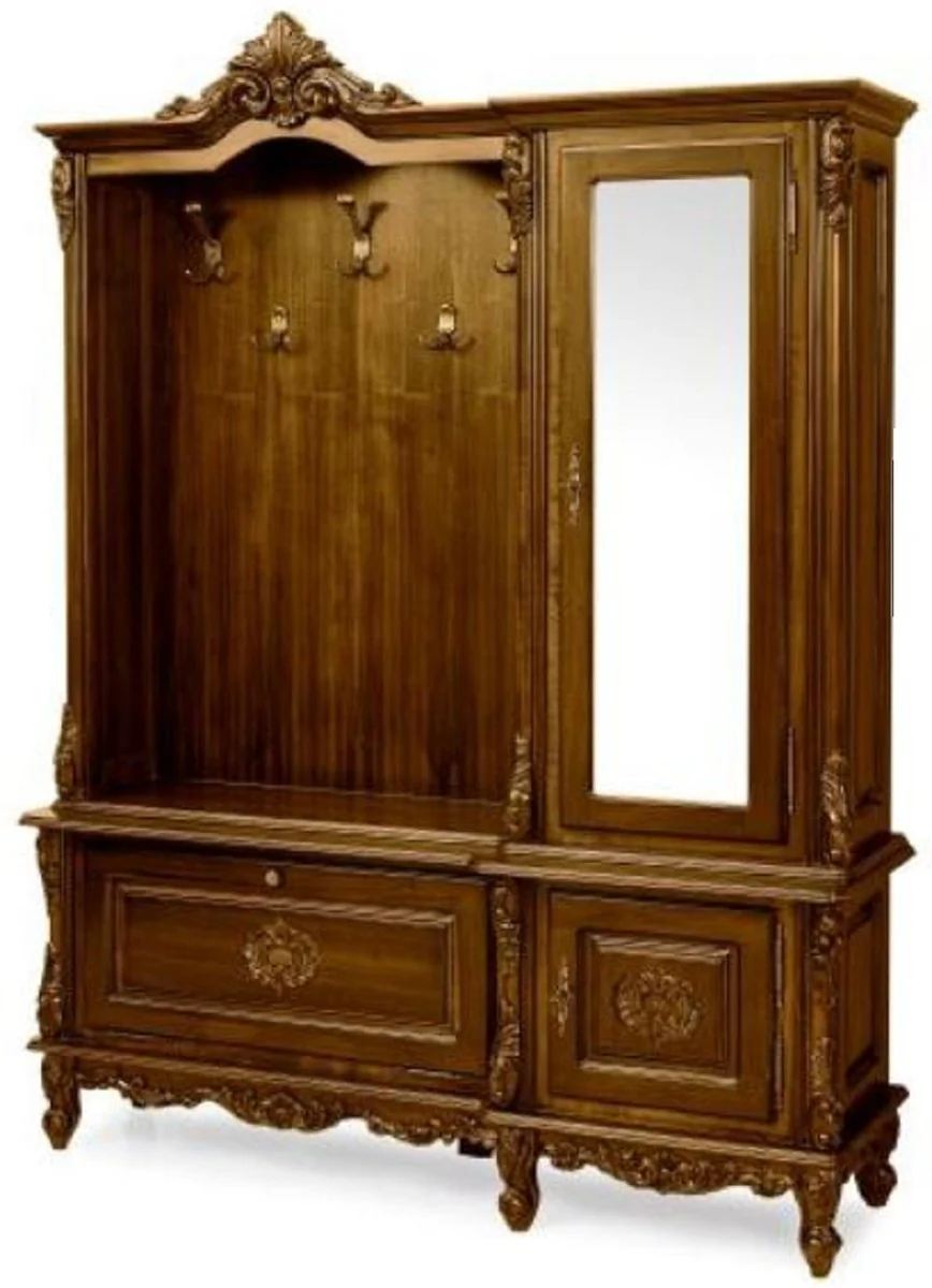 Luxury Baroque Wardrobe Dark Brown - Solid Wood Wardrobe in Baroque Style - Luxury Wardrobe Furniture in Baroque Style - Noble & Magnificent