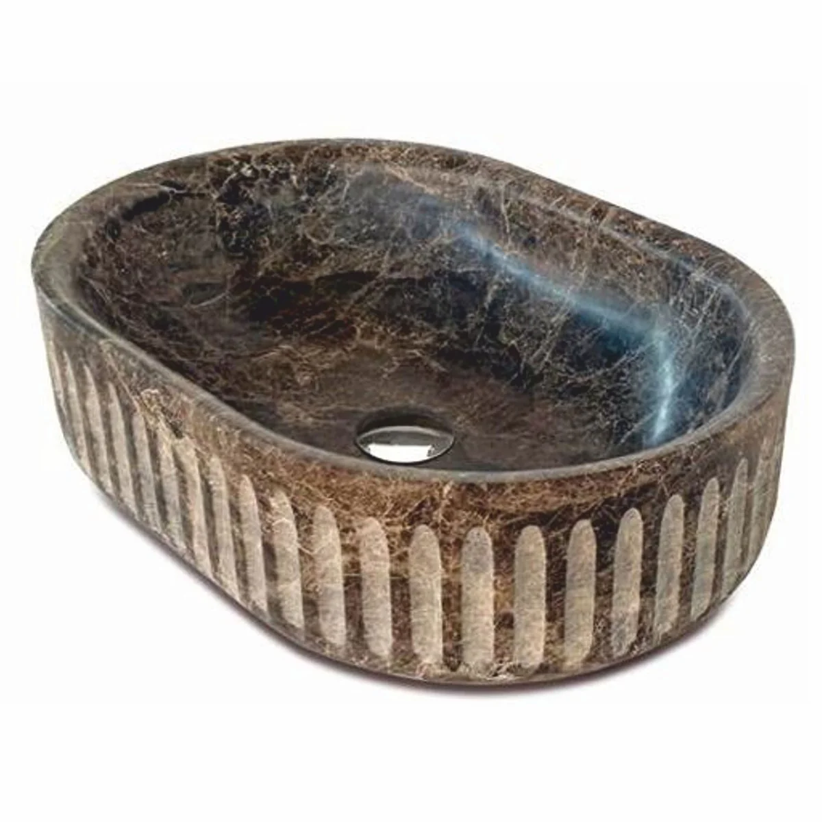 Luxury Marble Sink Bowl Brown 58 cm - Bathroom Accessories