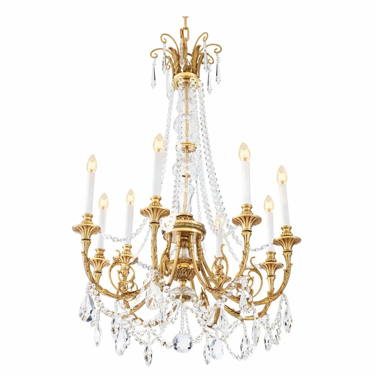 Luxury baroque crystal chandelier antique gold Ø 80 x H. 116 cm - luxury quality