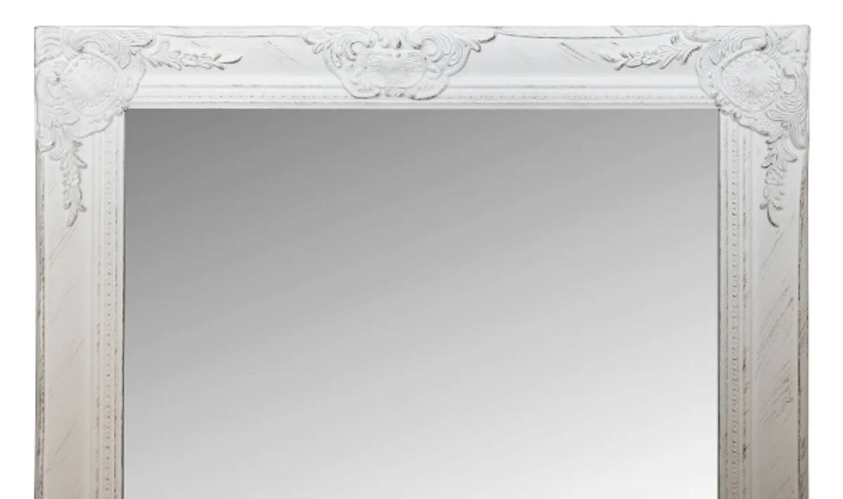 Baroque mirror / wall mirror with wooden frame white 60 x H. 150 cm - Baroque furniture