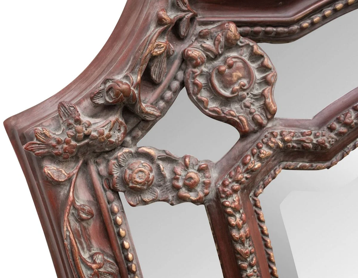 Baroque wall mirror red brown 115 x H. 207 cm - Baroque style mirror