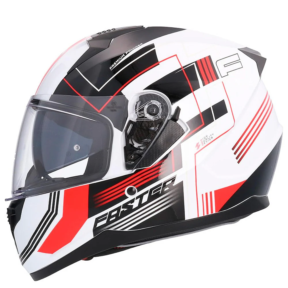 SHIRO SH667 THUNDER FASTER HELMET WHITE / RED