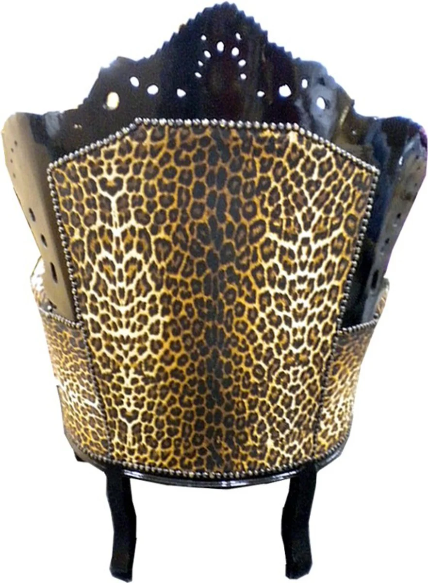 Barock Sessel King Leopard / Schwarz - Limited Edition
