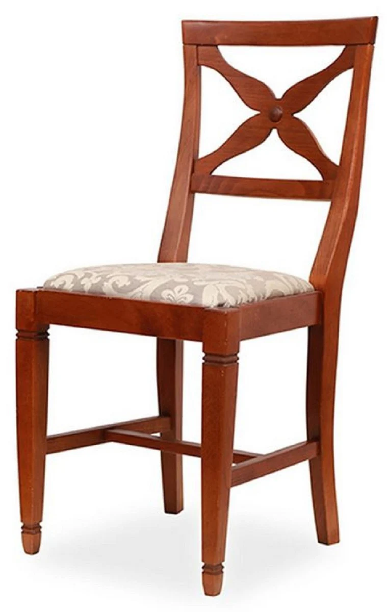 Biedermeier dining chair set of 6 gray / brown