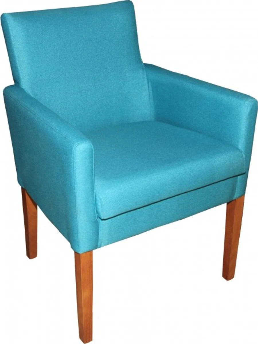 Luxury dining room chair turquoise / brown with armrests