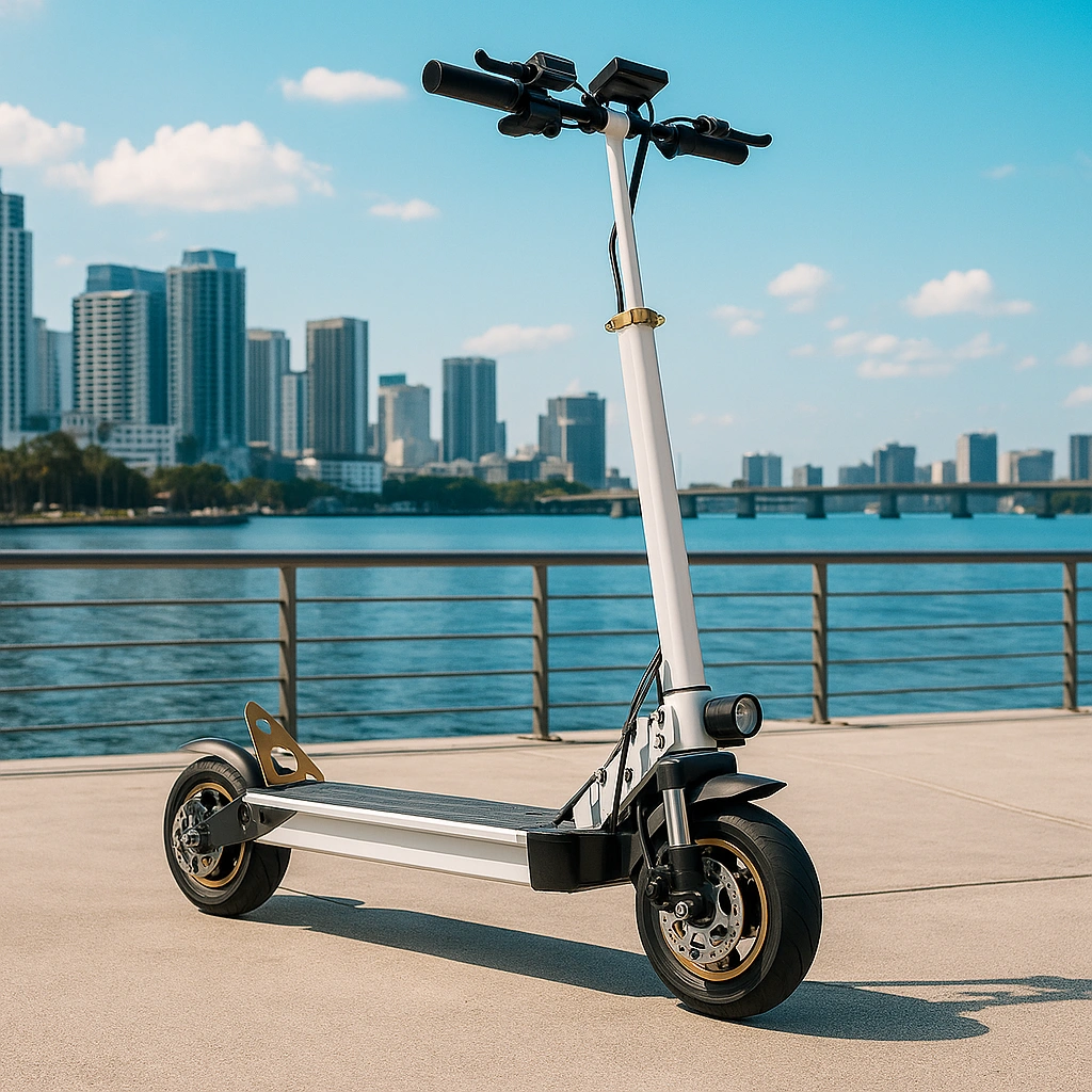 Black and white aluminum children's scooter, suitable for children and teenagers