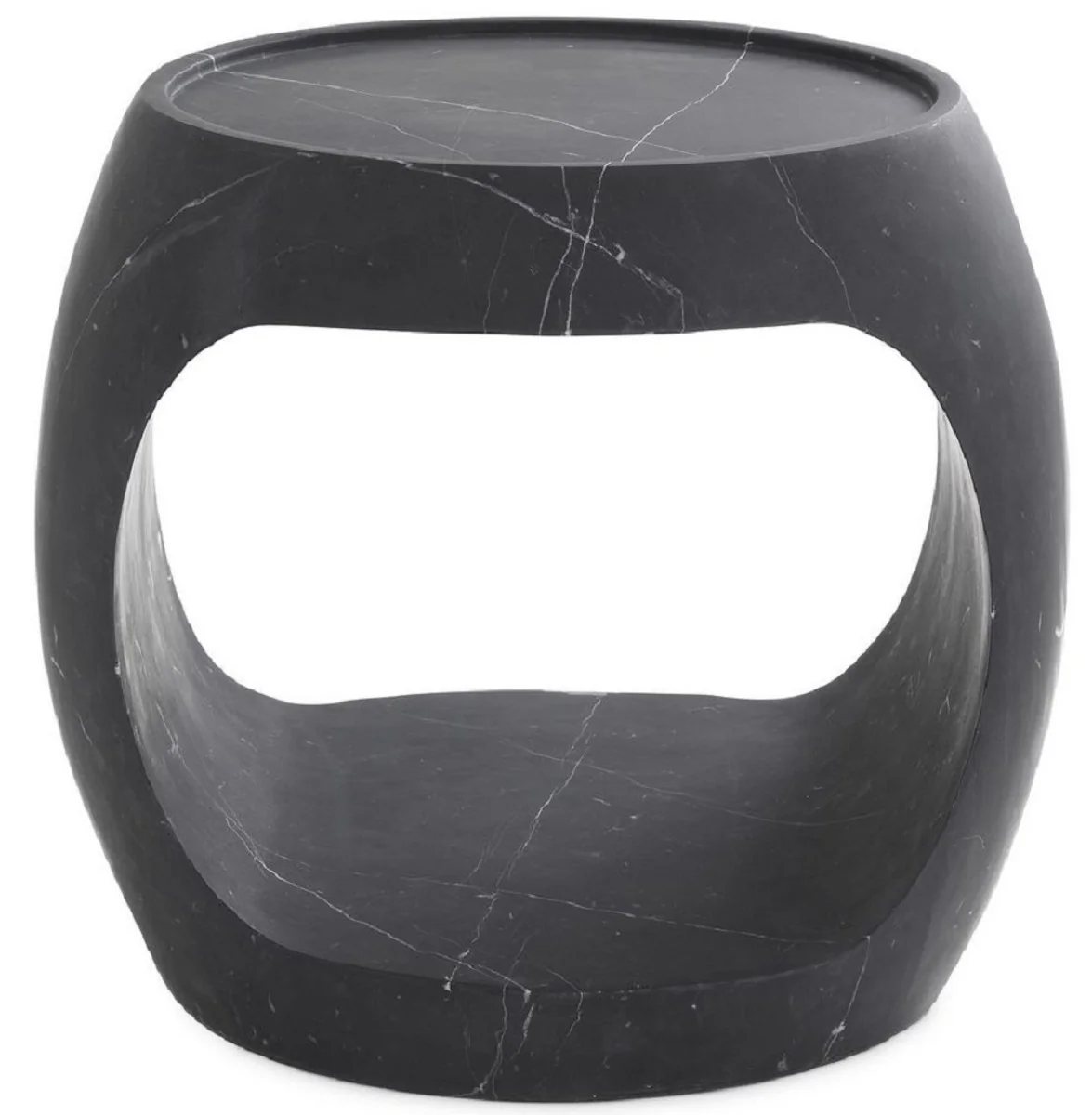 Luxury marble side table black 43 x 36.5 x H. 40.5 cm - Marble furniture - Luxury quality