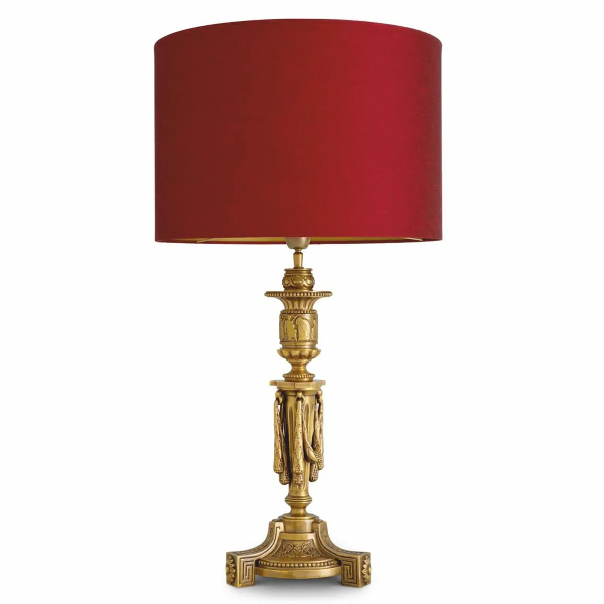 Luxury Baroque table lamp antique gold / red H. 83.5 cm - Baroque desk lamp