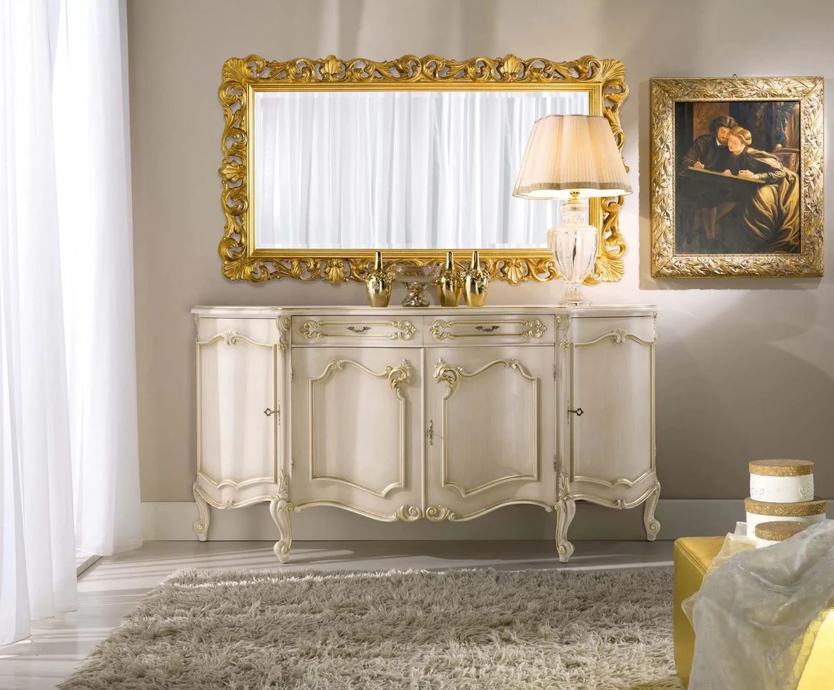 Luxury Baroque Mirror Gold - Rectangular wall mirror in Baroque style - Magnificent Baroque furniture - Luxury quality - Made in Italy