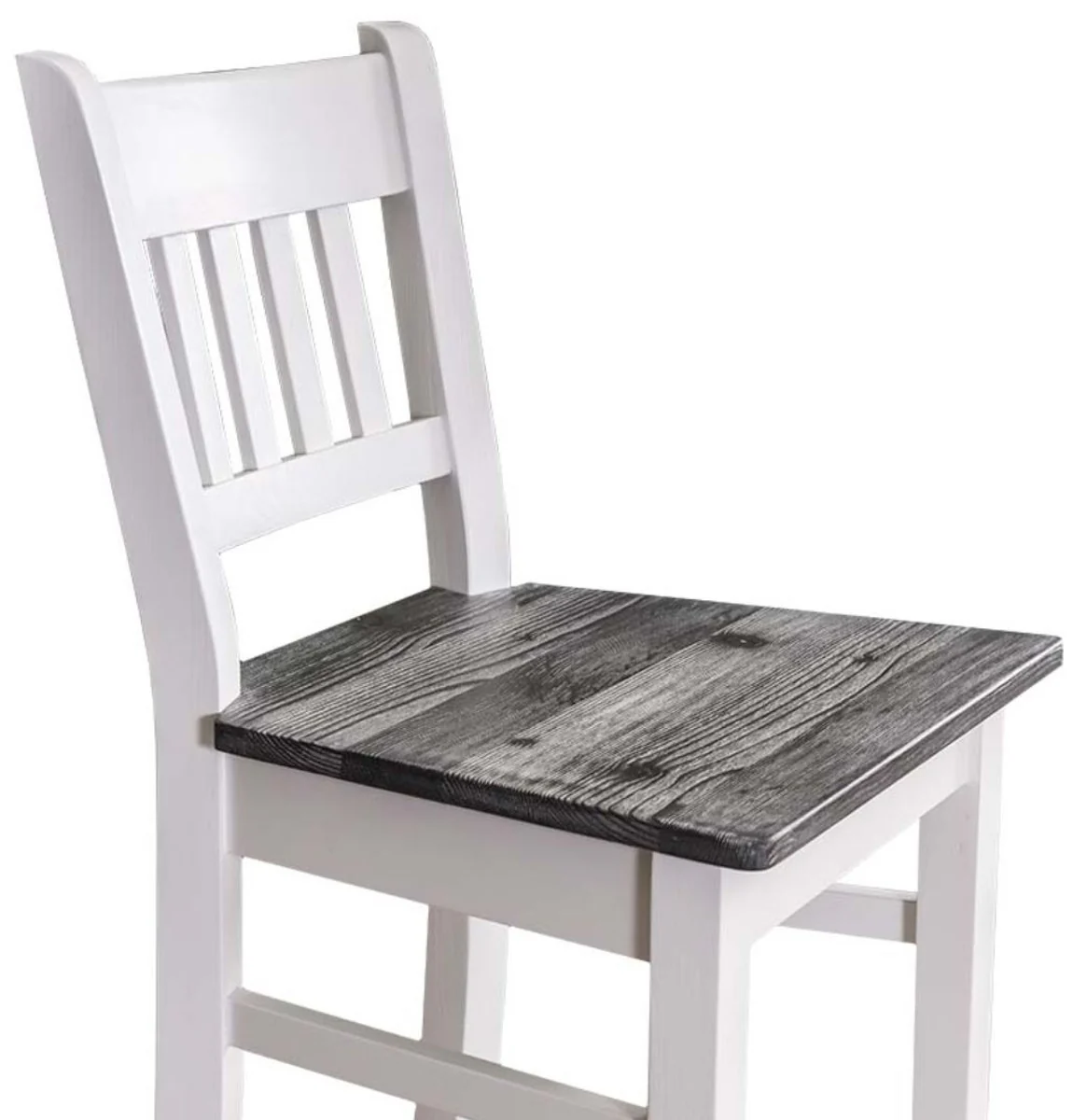 Country house style bar chair white / black 47 x 47 x H. 107 cm - country house style furniture