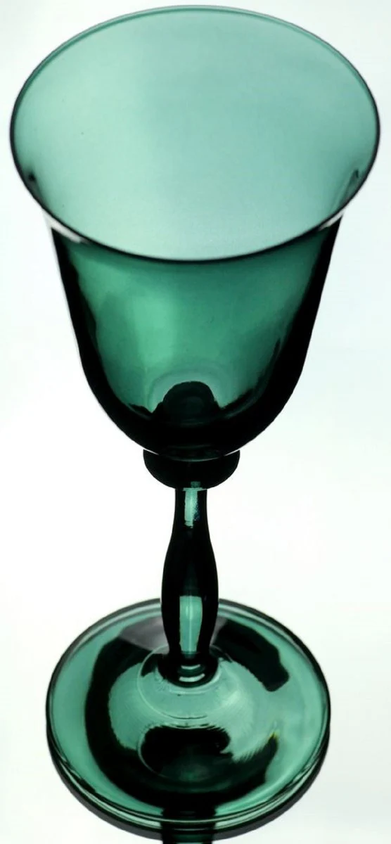 Luxury Baroque white wine glass set of 6 green Ø 8.5 x H. 21 cm - Handmade wine glasses - Hotel & Restaurant Accessories - Luxury quality