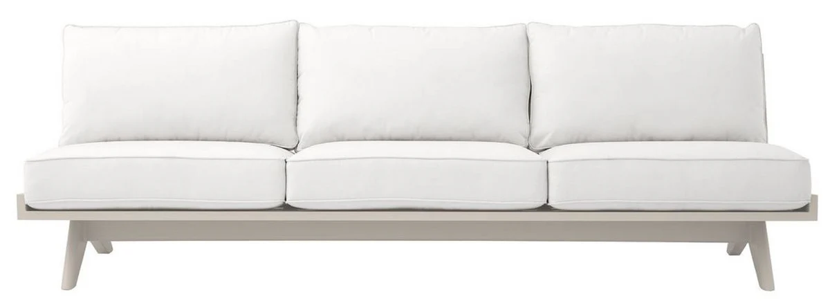 Luxury garden sofa white / sand 230 x 88 x H. 76 cm - weatherproof garden patio sofa - hotel furniture - luxury quality
