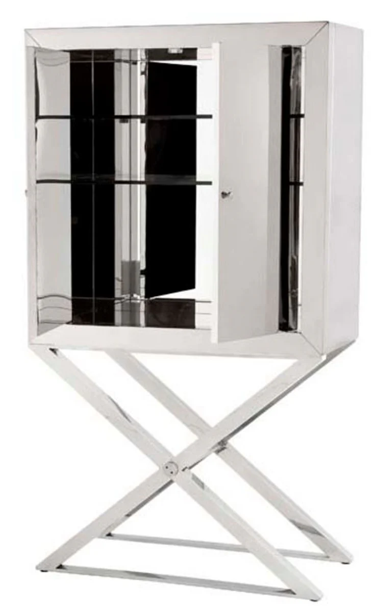 Designer stainless steel cabinet silver - luxury living room furniture