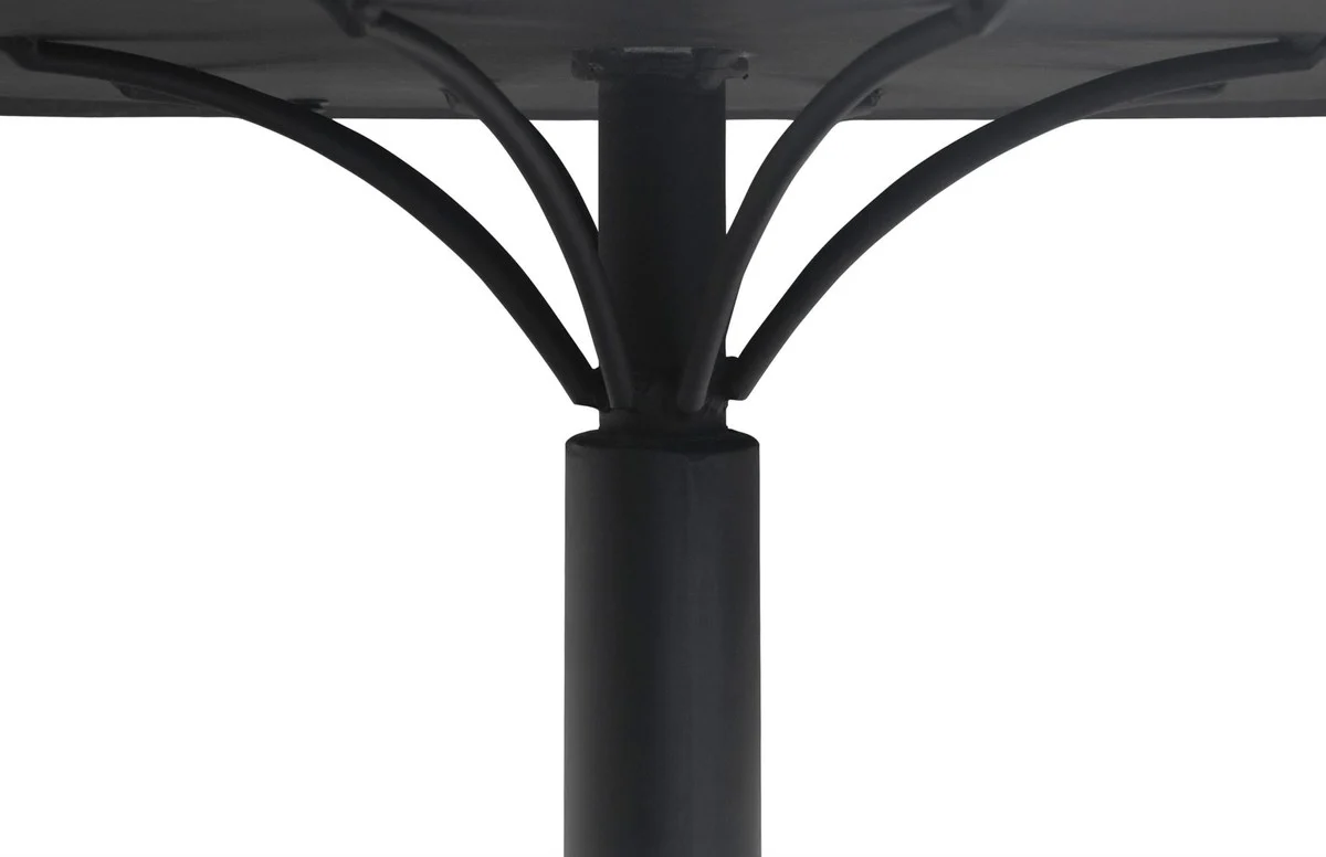 Luxury dining table multicolored / black Ø 120 x H. 76 cm - round kitchen table with slate slabs and ceramic tiles