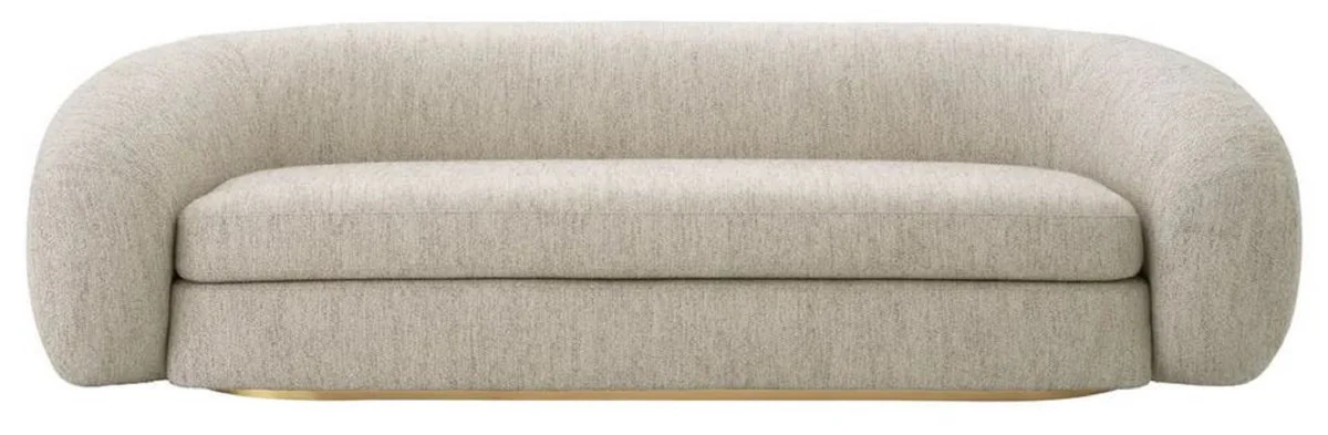 Luxury sofa light gray / brass 230 cm - Luxury living room & hotel furniture