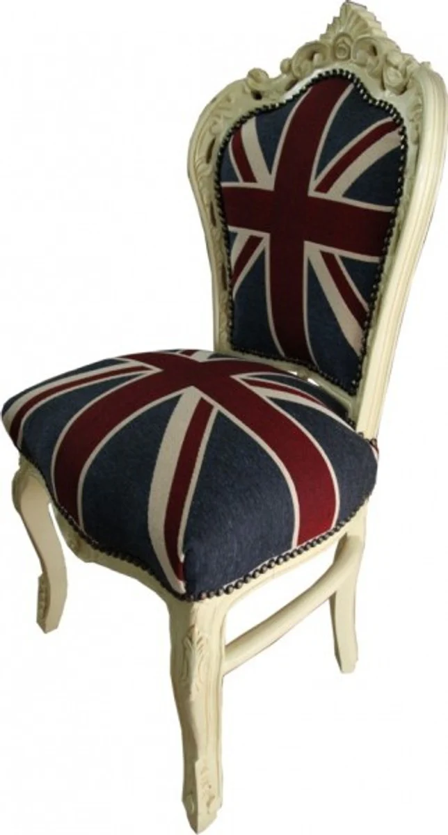 Baroque dining room chair Union Jack / cream