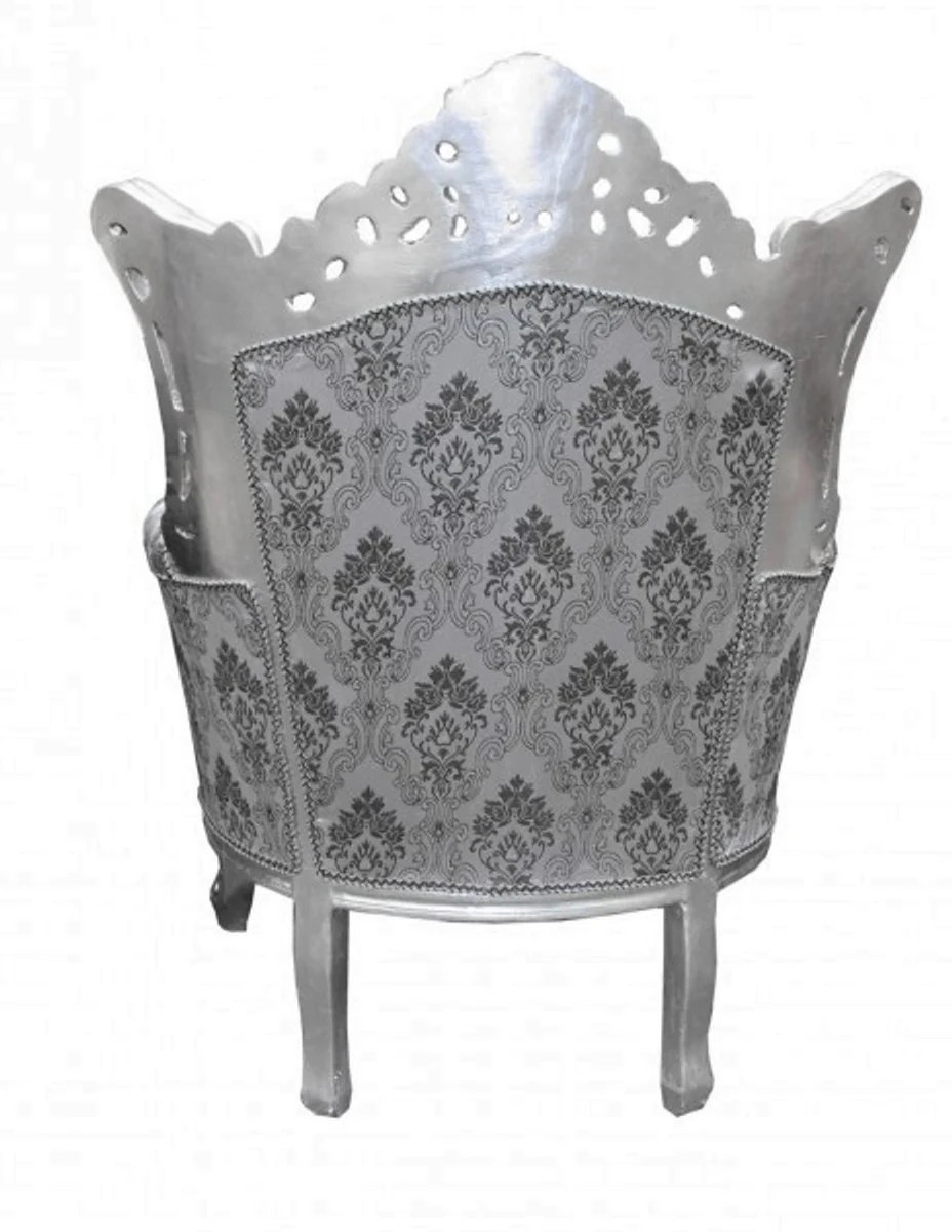 Baroque Armchair Al Capone Silver Pattern / Silver Furniture Antique Style